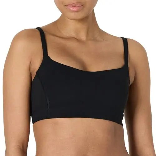 Amazon Essentials Sweetheart Neck Sports Bra in black
