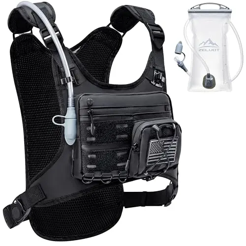 Zelvot durable running hydration vest with 2L water bladder and multiple pockets