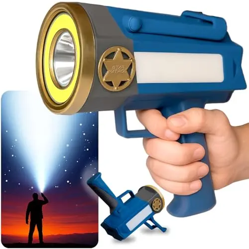 Star Patrol mega-bright rechargeable spotlight with built-in kickstand