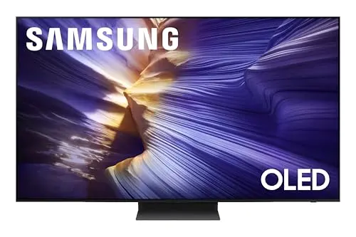 Samsung S90F OLED TV with sleek design and gaming interface