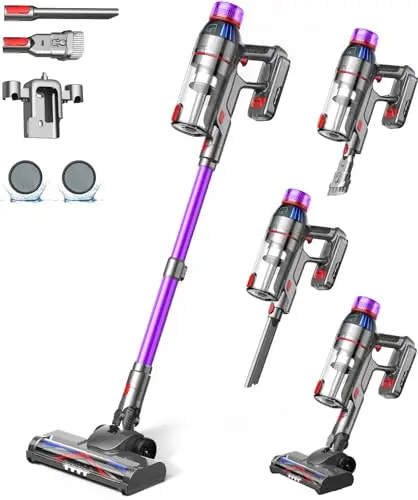 CUZMOK cordless stick vacuum with LED display and pet tools
