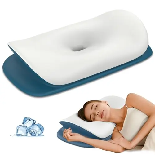 Olumoon cervical neck pillow with ergonomic memory foam and breathable cover