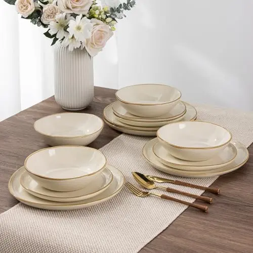 AmorArc handmade ceramic dinnerware set with reactive glaze