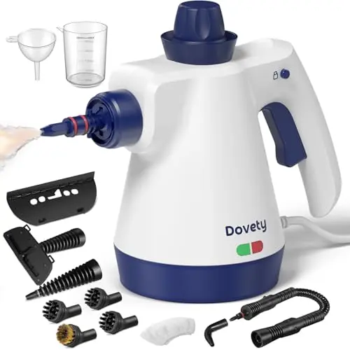 Dovety blue handheld steam cleaner with long power cord