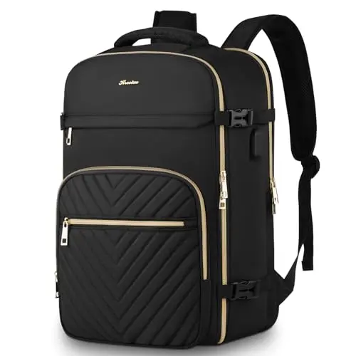 MOMUVO women's travel backpack with USB charging port and multiple compartments