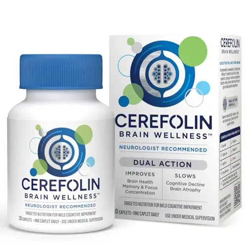 Cerefolin Brain Wellness supplement bottle with caplets