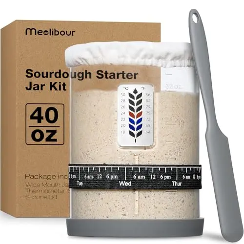 Premium Pro sourdough starter jar with feeding band