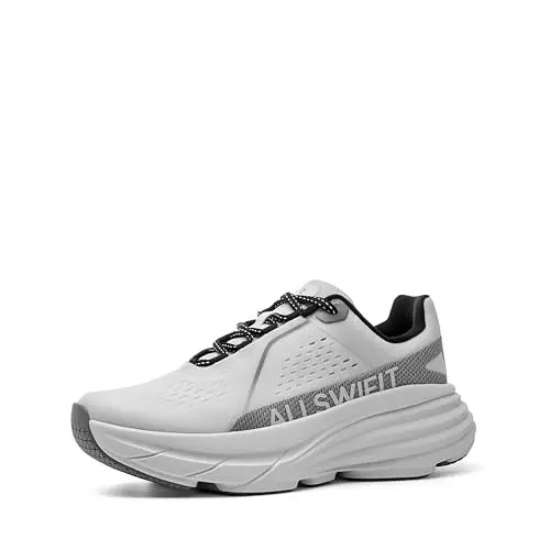 ALLSWIFIT women's white athletic walking shoes