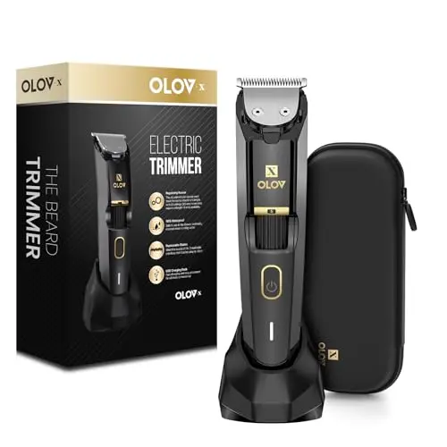 OLOV X men's beard trimmer with precision dial and USB charging