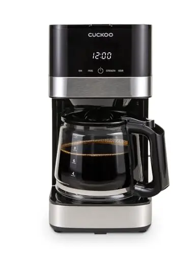 CUCKOO black classic drip coffee maker with glass carafe