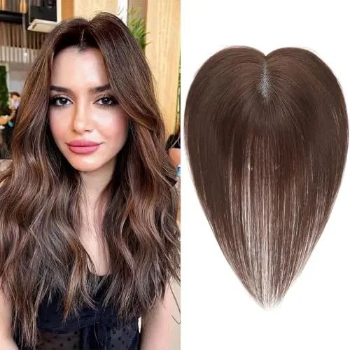 Paraglame real human hair topper in brown with 360° coverage
