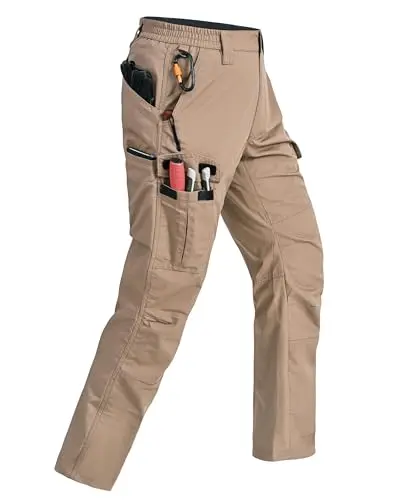 Rapoo tactical cargo pants with elastic waistband and multiple pockets