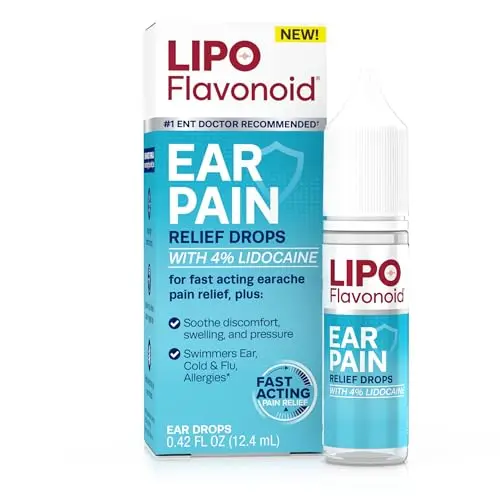 Lipo-Flavonoid ear drops bottle with lidocaine formula