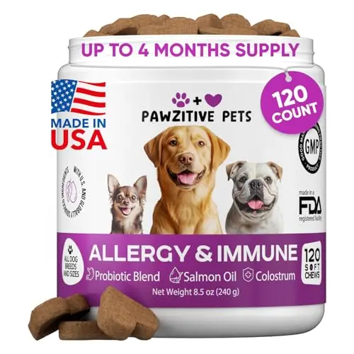 Pawzitive Pets Dog Allergy Relief Chews for seasonal allergies