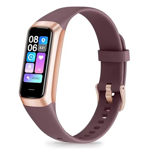 APPBYER fitness tracker with beige band and health display
