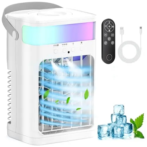 NPOCLK portable air conditioner with large water tank and remote control