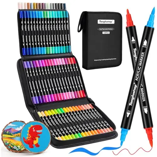 Tongfushop Acrylic Paint Markers with dual tips