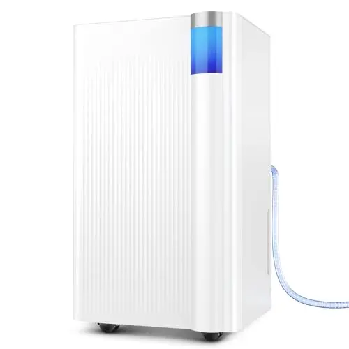 Cagstul compact dehumidifier with white finish and digital controls