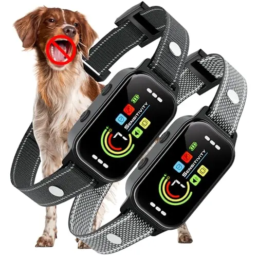 JEUJE 2-pack black bark collars for small dogs