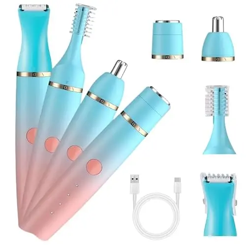 PanniOhye gradient turquoise and pink facial hair trimmer