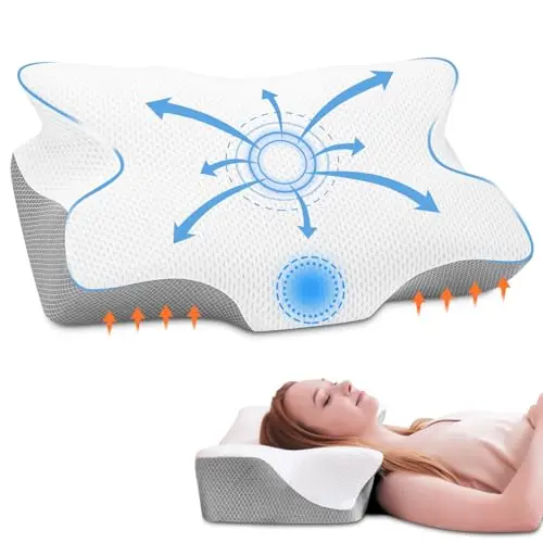 Anvo cervical pillow with slow rebound memory foam and two heights