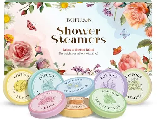 BOFUOOS shower steamers aromatherapy set with eight natural essential oil scents