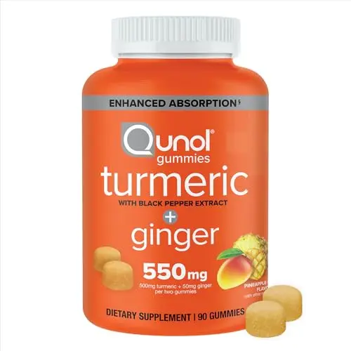 Qunol turmeric and ginger gummies with black pepper for joint health