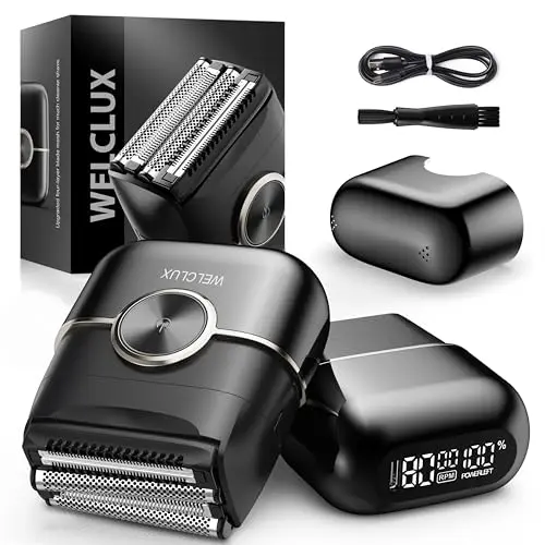 Welclux mini electric foil shaver with LED display