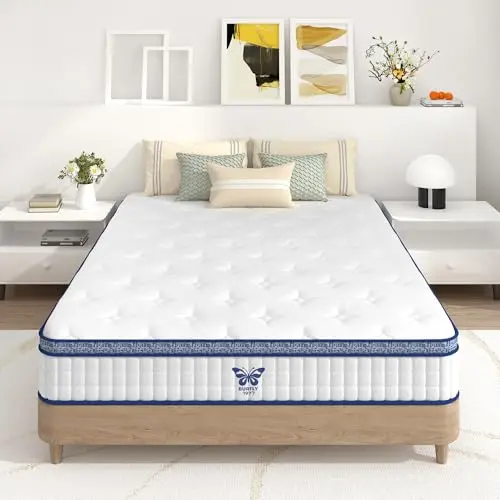 BURFLY1977 8-inch twin hybrid mattress with pocket springs and cooling gel