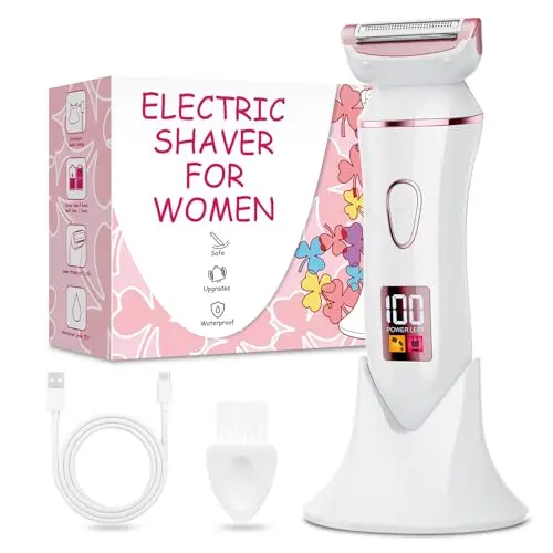 Bigorq rose gold electric shaver for women with LED battery display