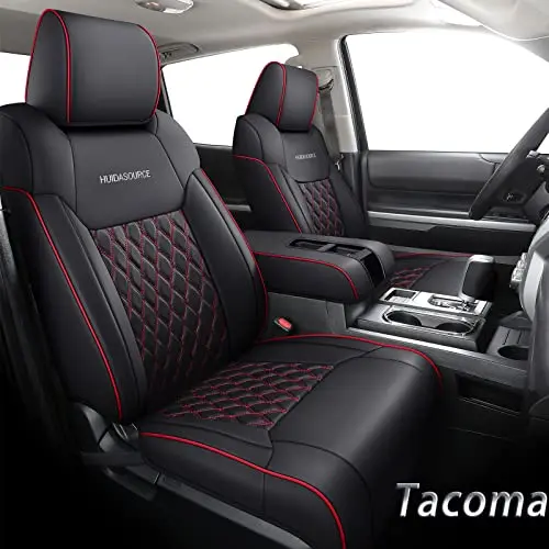 Huidasource custom fit leather seat covers for Toyota Tacoma trucks with diamond pattern