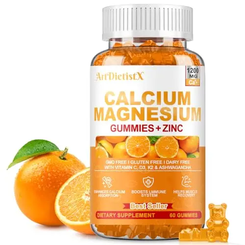 ArtDietistX calcium gummies in orange flavor