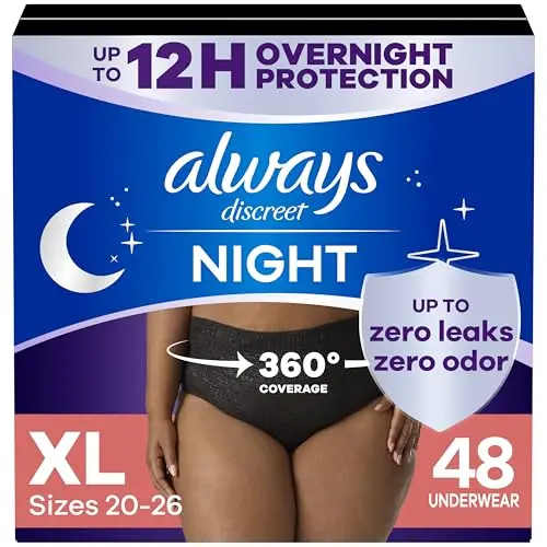 Always Discreet overnight incontinence underwear for women