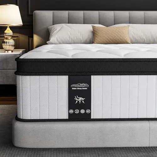 VIPNOW hybrid king mattress with cooling gel memory foam and pocket coils