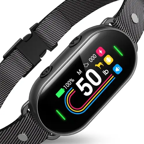 SKBAK black smart bark collar on a small breed dog