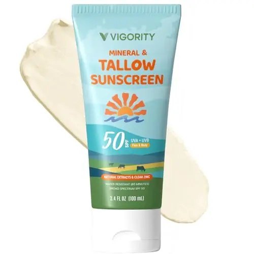 Beef Tallow Sunscreen tube with natural ingredients