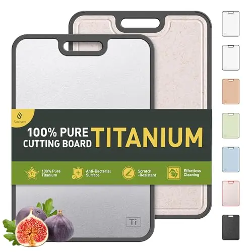 Socisen titanium and PP plastic cutting board with handle