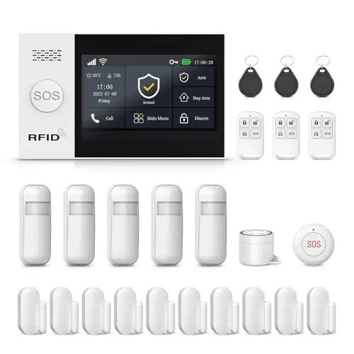 PGST wireless home security system with 24 pieces and 4G connectivity