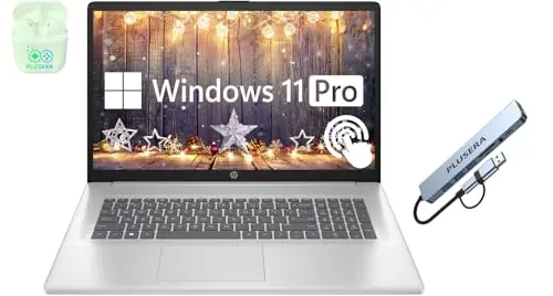 HP 17.3 inch touchscreen laptop in silver