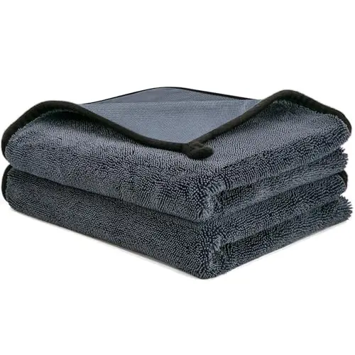 CICMOD 2-pack gray microfiber car drying towels