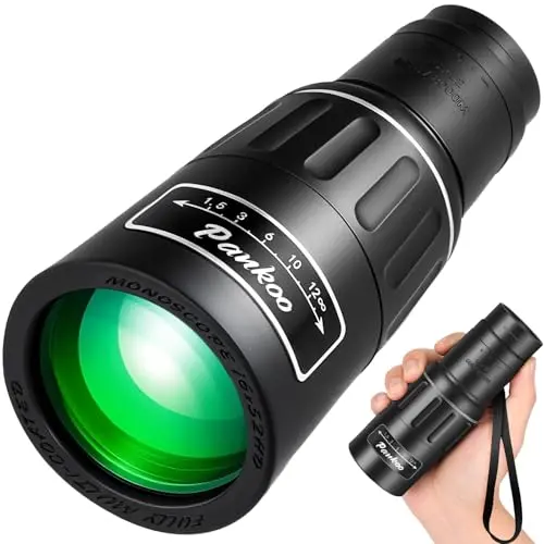 Pankoo 16x52 monocular telescope with compact black design