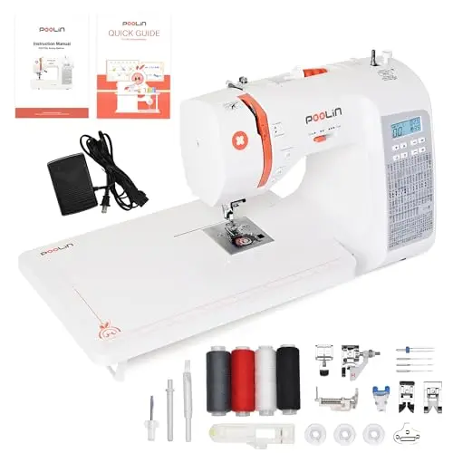 Poolin EOC02 computerized sewing machine with wide table