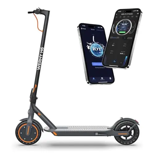 WERHY gray electric scooter with compact folding design