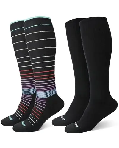 HAPIU merino wool compression socks with seamless toe design