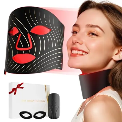 ONLUKY LED face mask with neck attachment and remote control