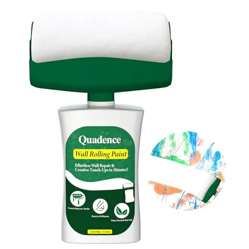 Quadence white touch-up paint kit with roller for walls and ceilings