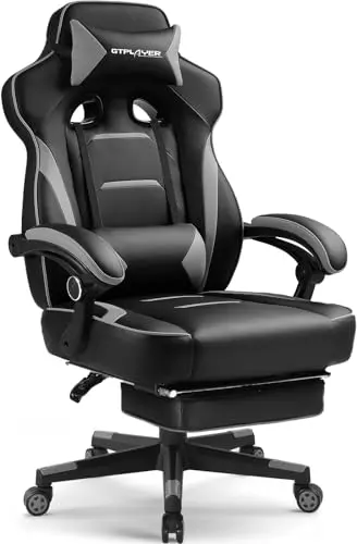 GTPLAYER Gaming Chair with footrest and racing style design
