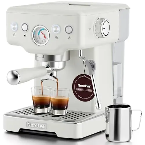 Neretva espresso machine with visible pressure gauge