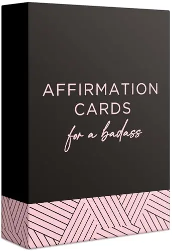 Box of 52 affirmation cards with empowering messages and magnetic closure