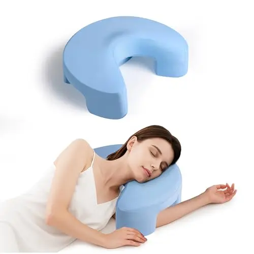 TMVAP Side Sleeper Pillow showing arm hole and ergonomic shape